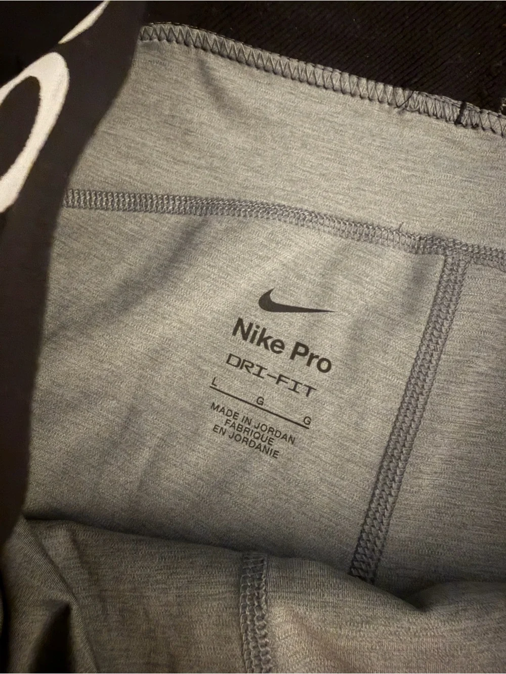 Nike Black Long Sleeve Top with Gray Pro Shorts and Black Cap